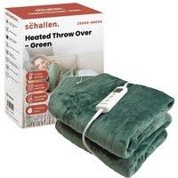 Schallen 120x160cm Soft Heated Warm Throw Over Blanket with Timer and 10 Heat Settings (Forest Green)