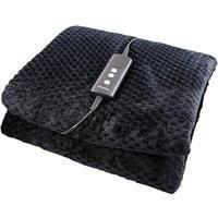 Schallen Waffle Soft Fleece Heated Electric Throw Over Blanket Honeycomb Overblanket with Timer and 10 Heat Settings for Sofa and Bed | Machine Washable | Large 160 x 120cm (Charcoal | Dark Grey)