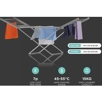Schallen Electric Foldable 18 Heated Winged Indoor Dry Washing Heat Drying Clothes Airer Fast Dryer Rack with Cover