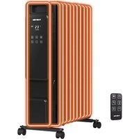 Schallen 2500W 11 Fin Portable Electric Slim Oil Filled Radiator Heater with Adjustable Temperature Thermostat, 3 Heat Settings & Built in 24H Timer | 2.5KW GREY