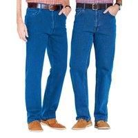 Denim Jeans in Pack of 2 Stretch Fabric Side Elasticated Waistband