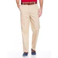 Mens Cotton Chino Trousers Stain and Water-Resistant with Elasticated Waist by