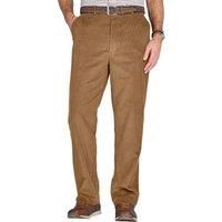 Chums Men's Cotton Corduroy Trousers with Hidden Extra Waistband in Light Brown | Size: 40R