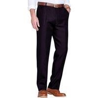 Chums Men's High-Rise Poly Twill Trousers with Stretch Waist in Black | Size: 46L