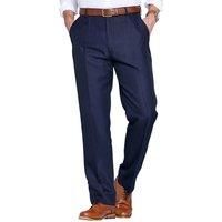 Chums Men's High-Rise Poly Twill Trousers with Stretch Waist in Navy | Size: 38R