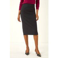 Roman Stretch Textured Pencil Skirt. Size 10 Black
