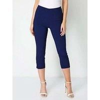 Cropped Stretch Capri Bengaline Trousers 3/4 Thick Legging Women Roman Originals
