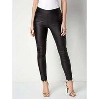 Faux Leather Pull On Trousers - Women Roman Originals