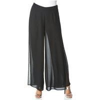 Diamante Side Split Chiffon Wide Leg Trousers - Women Roman Originals