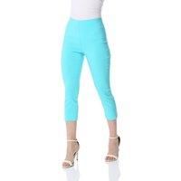 Roman Cropped Stretch Trouser in Turquoise - Size 22