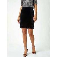 Roman Originals Women Velvet Pull On Pencil Skirt