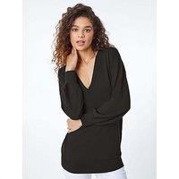 V-Neck Long Sleeve Jumper - Ladies Roman Originals Women