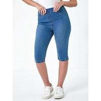 Denim Stretch Knee Length Pedal Pusher - Ladies Roman Originals Womens