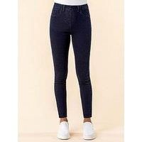 Roman Originals Jeggings for Women UK Jean Ladies Stretchy Trousers Denim Leggings High Waist Rise Pull On Skinny Straight Leg Cotton Pants Smart Casual - Premium Indigo (29 inch) - Size 20