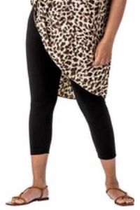 Cropped Stretch Cotton Leggings - Capri 3/4 Length Gym - Women Roman Originals