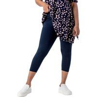 Roman Originals Women Cropped Legging Capri Pants Crop Trouser Shorts Ladies Stretch Cotton Elasticated High Waist 3/4 Length Gym Sports Workout Yoga Regular & Plus Size - Plus Navy - Size 2628