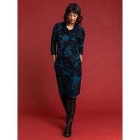 Roman Floral Print Cowl Neck Dress 18 female