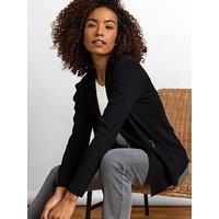 Roman Originals Women Knitted Zip Detail Jacket - Ladies Spring Everyday Summer Evening Vacation Work Holiday Long Sleeve Smart Casual - Black - Size 18