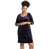 Sweetheart Neck Velvet Dress - Ladies Roman Curve Women