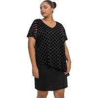 Curve Flock Spot Overlay Dress