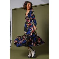 Dusk Multi Floral Empire Line Maxi Dress - Size 18 18 female