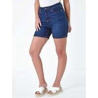 Turned Hem Denim Shorts - Ladies Roman Originals Womens