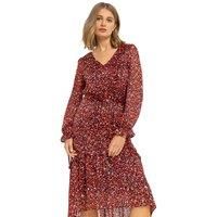 Leopard Print Tiered Shimmer Dress - Ladies Roman Originals Women