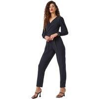 Petite Sequin Cuff Wrap Jumpsuit For Women UK - Ladies Roman Originals