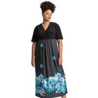 Floral Border Print Maxi Dress - Ladies Roman Curve Women