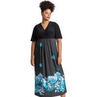 Floral Border Print Maxi Dress - Ladies Roman Curve Women