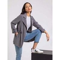 Roman Tie Waist Longline Jacket 18 female