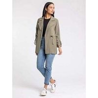 Tie Waist Longline Jacket