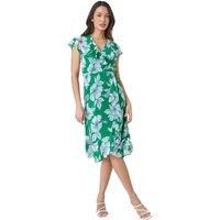 Floral Print Frill Midi Dress - Ladies Roman Originals Women