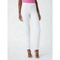 Roman Originals Jeggings for Women UK Jean Ladies Stretchy Trousers Denim Leggings High Waist Rise Pull On Skinny Straight Leg Cotton Pants Smart Casual - White (31 inch) - Size 8