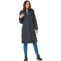 Roman Hooded Quilted Coat in Black 12 female