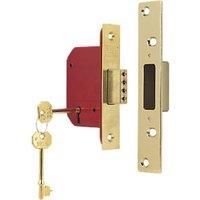 ERA Brass Effect BS 5-Lever Mortice Deadlock 64mm Case - 44mm Backset (67372)