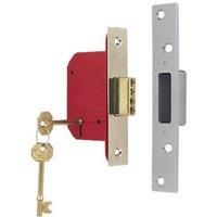 ERA Satin Nickel BS 5-Lever Mortice Deadlock 64mm Case - 44mm Backset (93346)