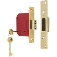 ERA Brass Effect BS 5-Lever Mortice Deadlock 76mm Case - 56mm Backset (68786)