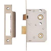 ERA Chrome-Effect Bathroom Lock 64mm Case - 44mm Backset (79976)