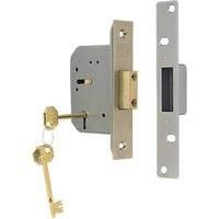 ERA 5 Lever Satin Nickel 5-Lever Mortice Deadlock 64mm Case - 44mm Backset (42912)
