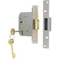 ERA 5 Lever Satin Nickel 5-Lever Mortice Deadlock 76mm Case - 56mm Backset (31182)