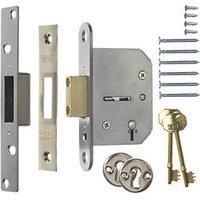 ERA 5 Lever Chrome 5-Lever Mortice Deadlock 76mm Case - 56mm Backset (2828V)