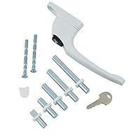 UPVC Universal Lockable Window Espag Handle Multi-Spindle for Double Glazing PVC Windows (White)