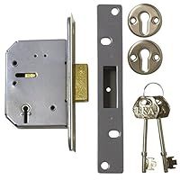 ERA 201-31 Viscount 5 Lever High Security Mortice Deadlock - Brass Effect, Multi, 2.5-inch/ 64mm