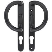 ERA Decorative Patio Locking Door Handle (Pair) in Black