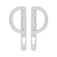 ERA Decorative Patio Locking Door Handle (Pair) in White