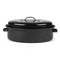 Russell Hobbs CW11491 Vitreous Enamel 36cm Self Basting Roaster With Lid - New
