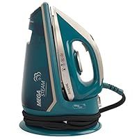 Beldray BEL01483-150 Mega Steam Pro Upright Iron, 1.5 Litre Extra Large Removable Water Tank, Space Saving Steam Generator Iron, Powerful Vertical Steam, Ceramic Soleplate, 2600 W, Teal