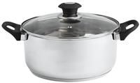 Russell Hobbs 24cm Stainless Steel Stock Pot with Glass Lid - 4.4L