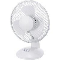 Beldray® Oscillating 9 inch Desk Fan, Adjustable Tilting Head, 2 Speeds, White
